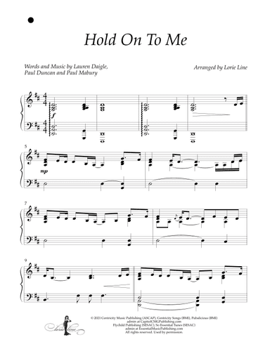 Hold On To Me (arr. Lorie Line)