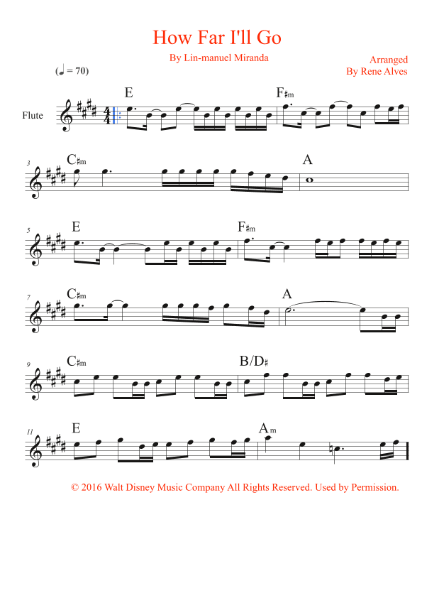 How Far I'll Go (arr. By Rene Alves)