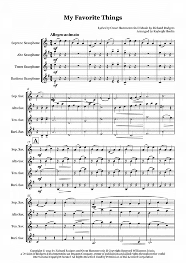 My Favorite Things (arr. Kayleigh Huelin)