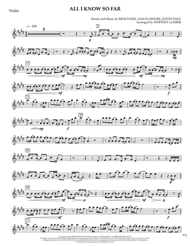 All I Know So Far (arr. Whitney Lussier)