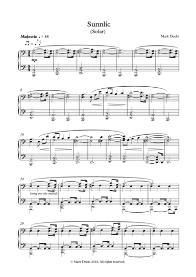 Sunnlíc - Piano Solo