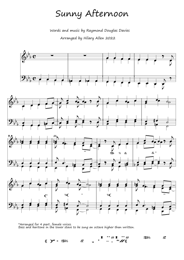 Sunny Afternoon (arr. Hilary Allen)