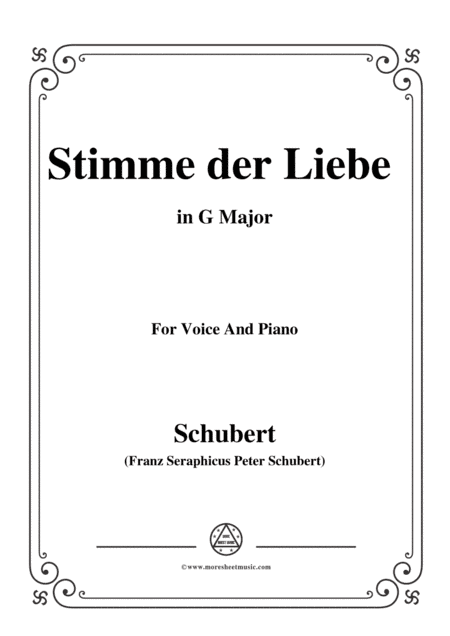 Schubert-Stimme der Liebe,D.418,in G Major,for voice and piano (arr. MSM)