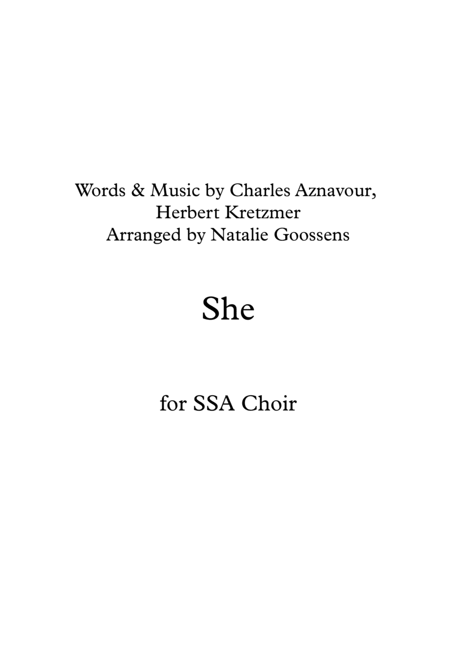 She (arr. Natalie Goossens)