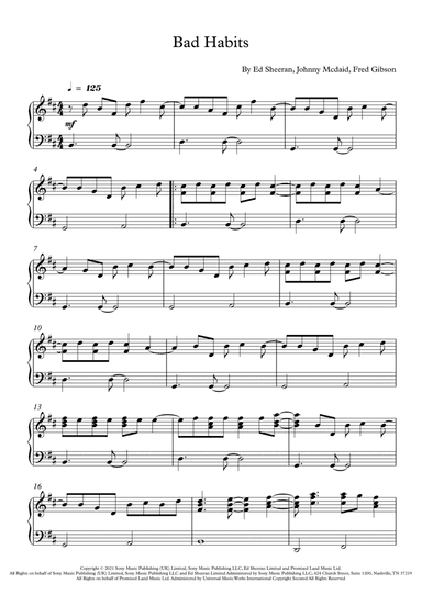 Bad Habits (arr. Fernanda Moura)