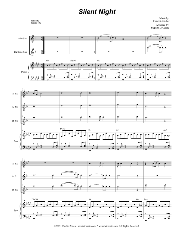 Silent Night (Saxophone Trio and Piano) (arr. Stephen DeCesare)