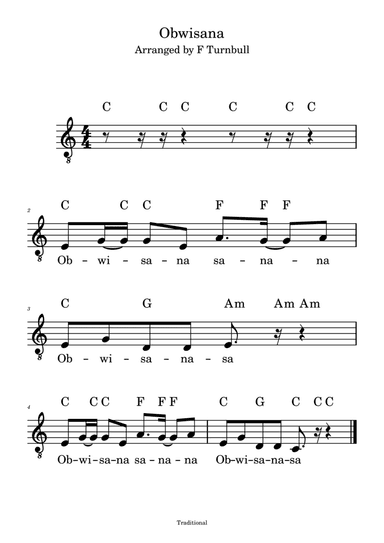 Obwisana (arr. F Turnbull)