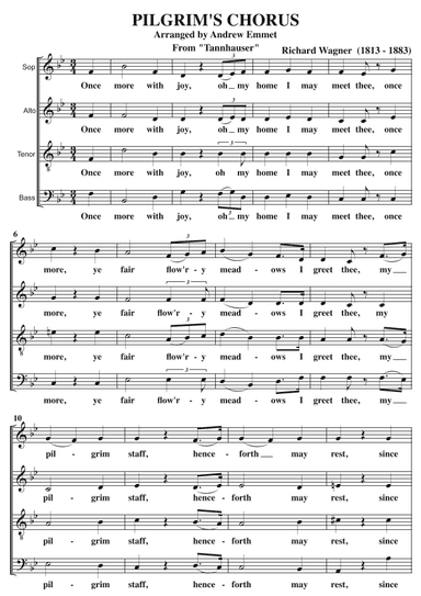 Pilgrim's Chorus A Cappella SATB (arr. Andrew Emmet)