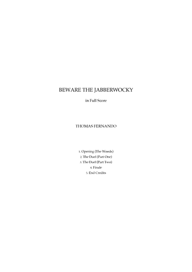 Beware the Jabberwocky - Score Only