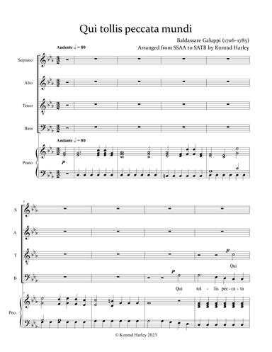 Qui tollis peccata mundi (arr. Konrad Harley)