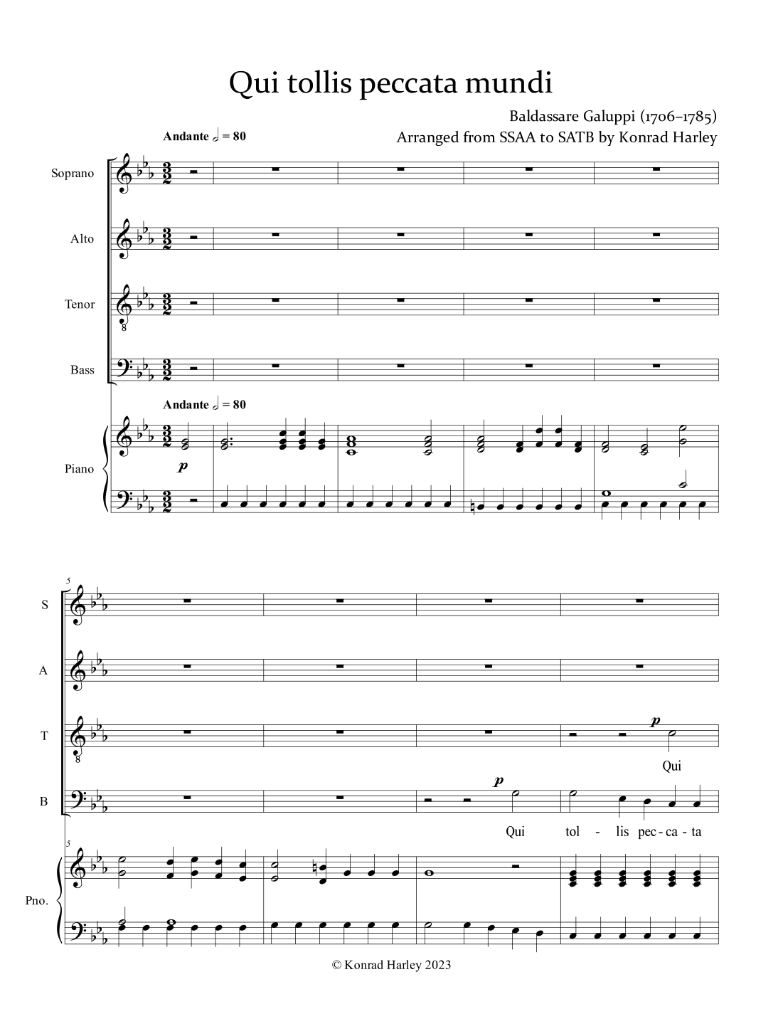 Qui tollis peccata mundi (arr. Konrad Harley)