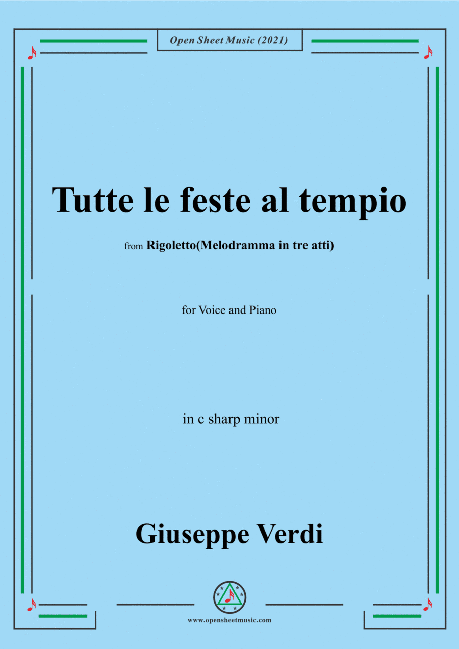 Verdi-Tutte le feste al tempio,in c sharp minor (arr. Open Cloud)