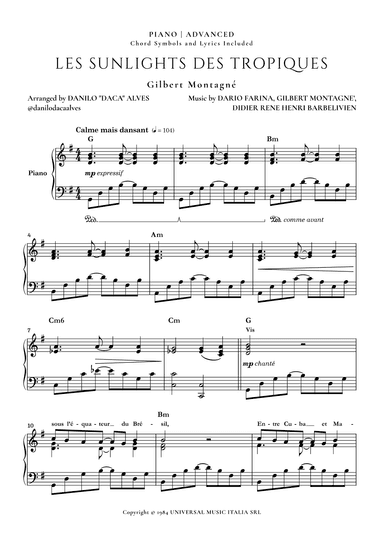 Les Sunlights Des Tropiques (arr. Danilo "Daca" Alves)