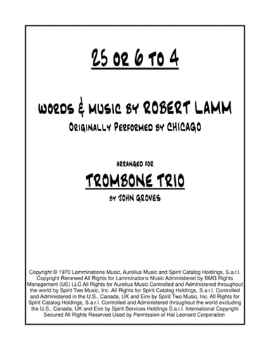 25 Or 6 To 4 (arr. John Groves)