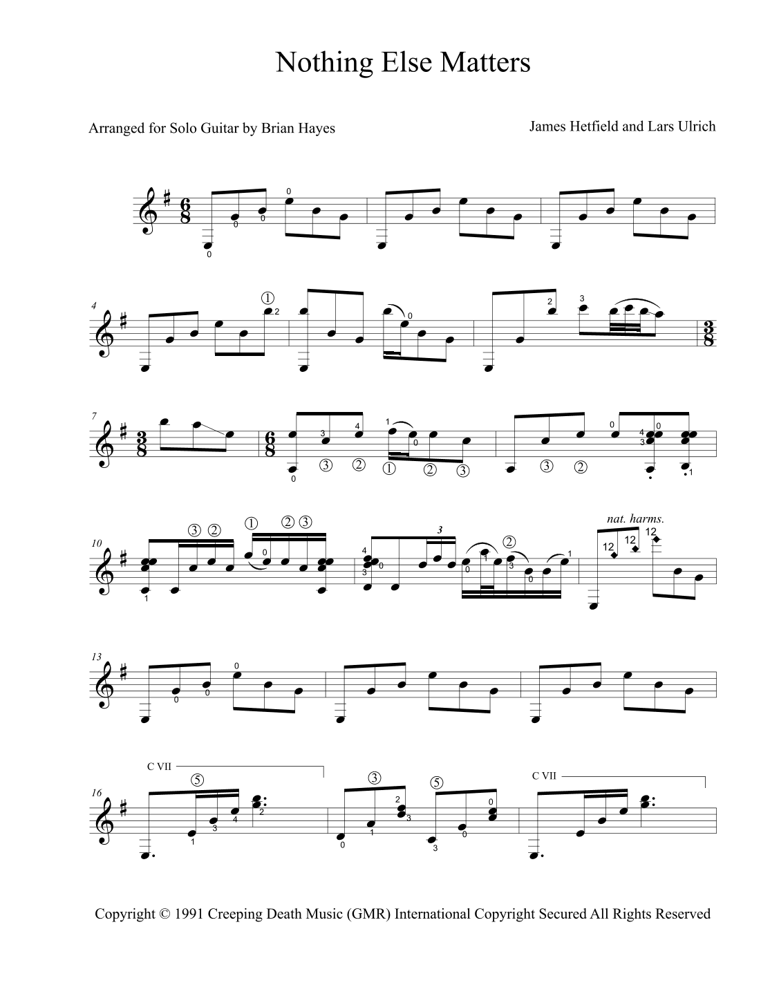 Nothing Else Matters (arr. Brian Hayes)