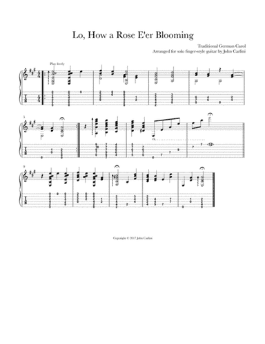 Lo, How a Rose E'er Blooming (arr. John Carlini)