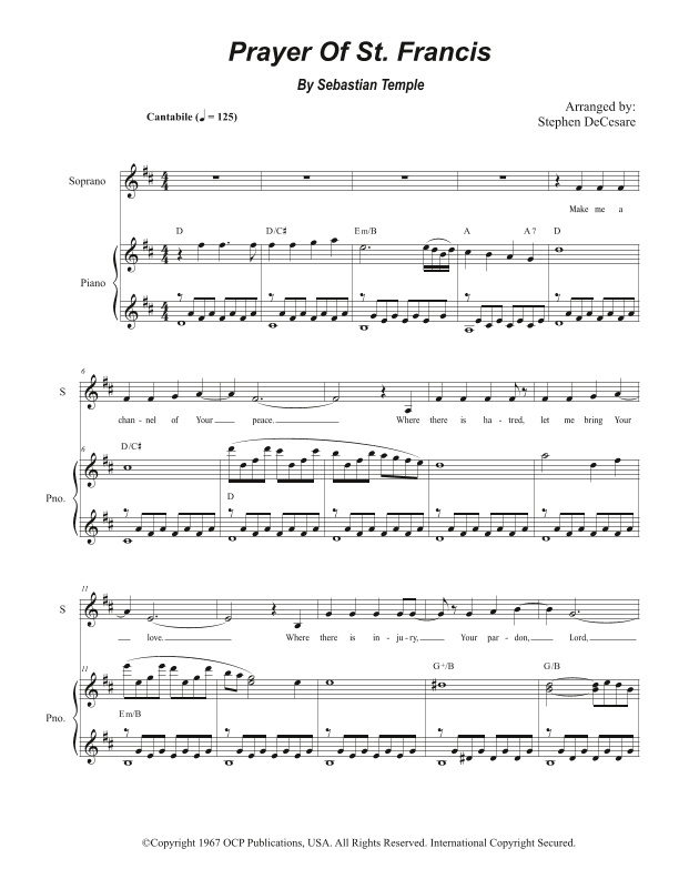 Make Me A Channel Of Your Peace (prayer Of St. Francis) (arr. Stephen DeCesare)
