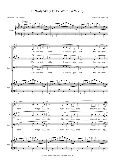 The Water is Wide (O Waly Waly) (arr. Jo Scullin)