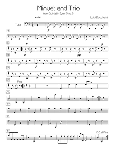 Minuet and Trio - L. Boccherini (for Brass Quintet/Tuba) (arr. R.R.Cardo)