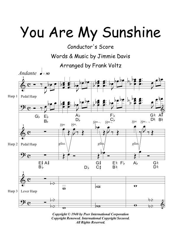 You Are My Sunshine (arr. Frank Voltz)