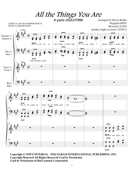 All The Things You Are (arr. Kevin Keller)