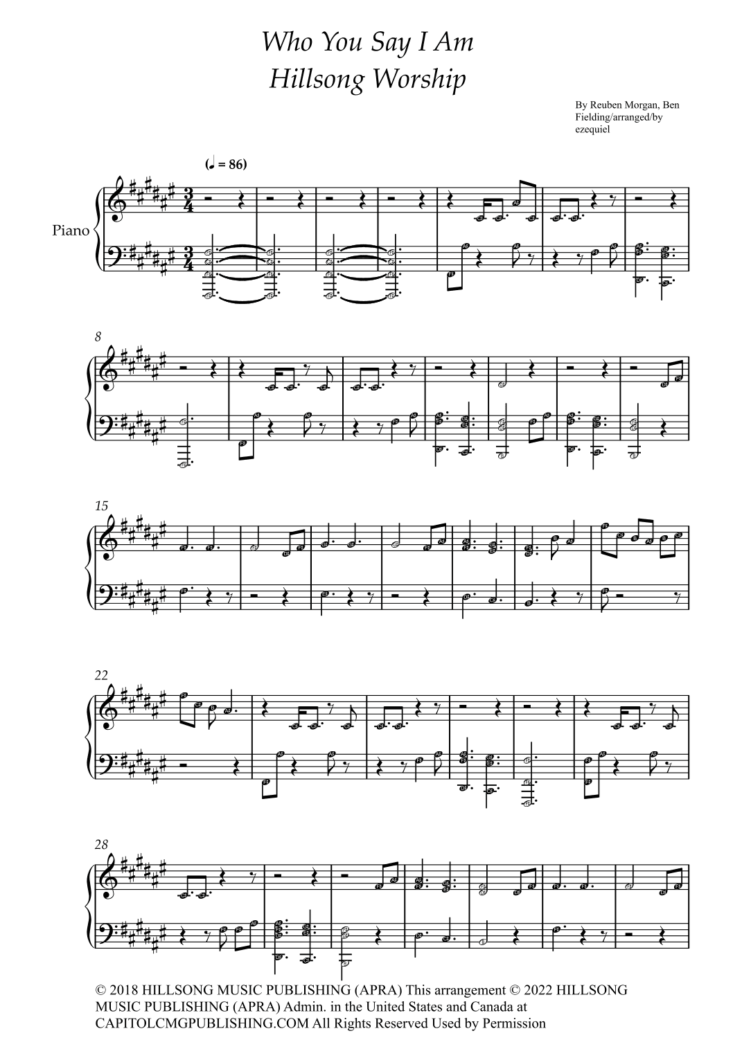 Who You Say I Am (arr. BY EZEQUIEL EDIÇÕES)