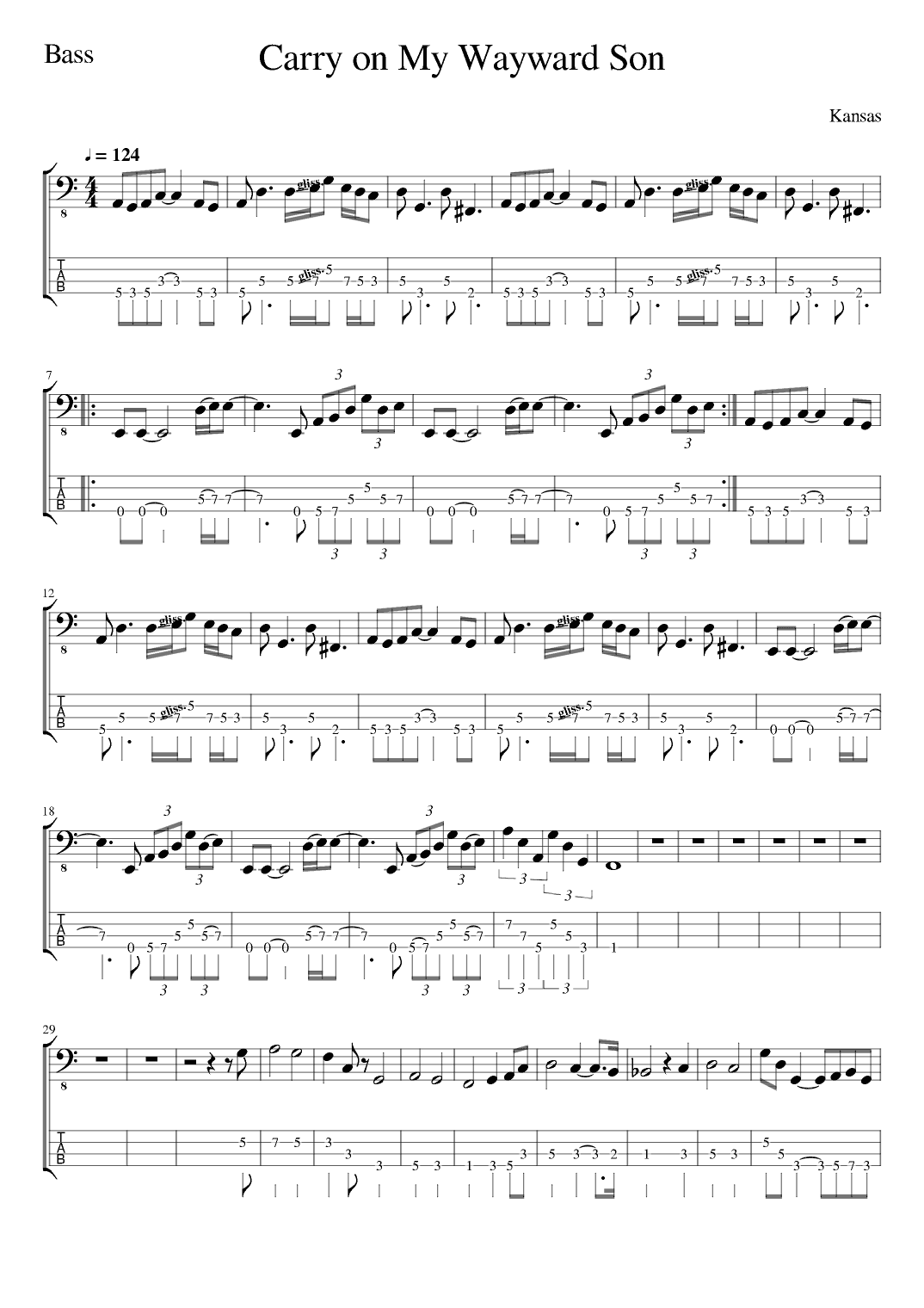 Carry On Wayward Son (arr. Tracy Dean McCallum)