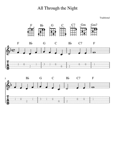 All Through the Night (Ukulele) (arr. Randy McGravey)