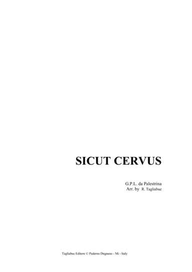SICUT CERVUS - Palestrina - Arr. for Organ (arr. R. Tagliabue)