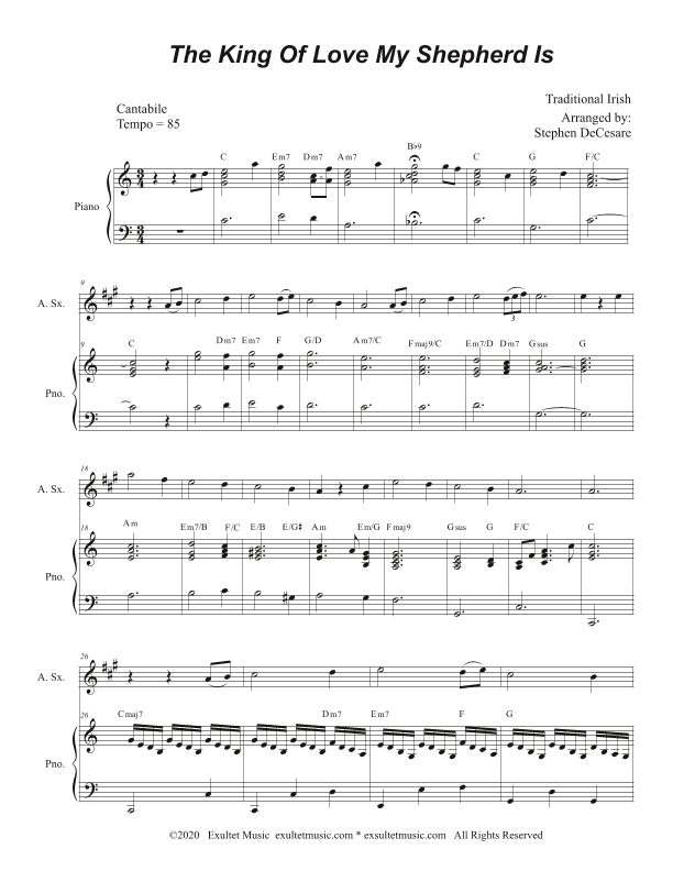 The King Of Love My Shepherd Is (Alto Saxophone and Piano) (arr. Stephen DeCesare)