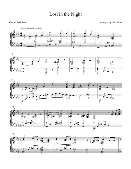 Lost in the Night - a piano setting for Advent (arr. Erik Kihss)