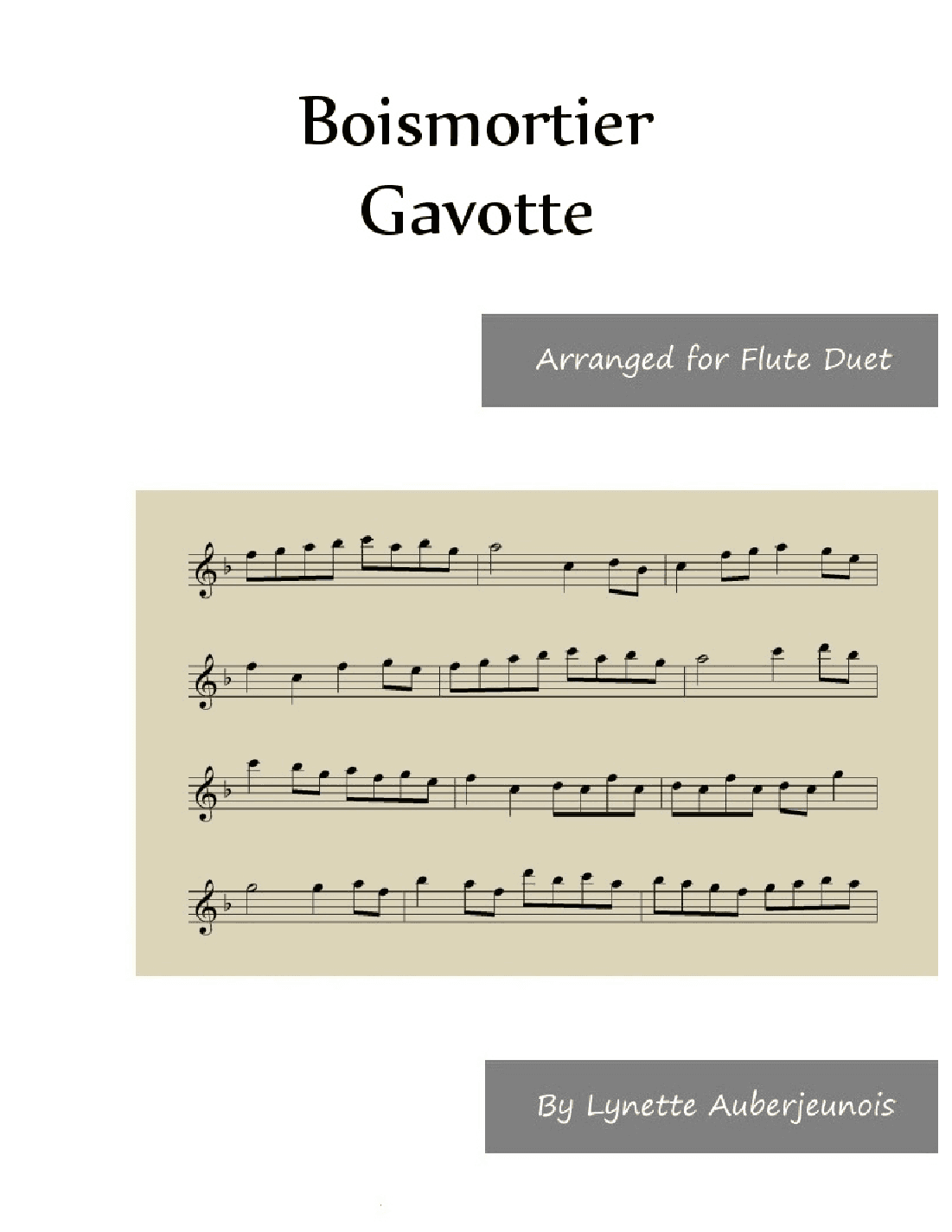 Gavotte - Flute Duet (arr. Lynette Auberjeunois)