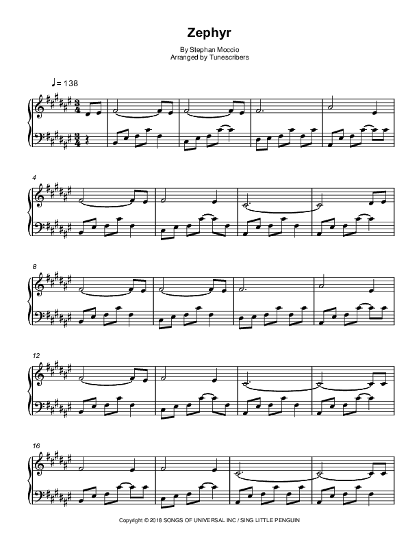 Zephyr (arr. Tunescribers)