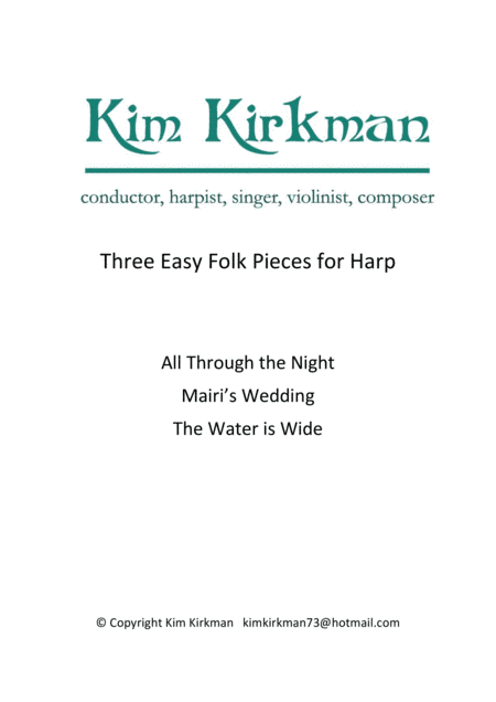 Three Easy Folk Pieces for Harp (arr. Kim Kirkman)