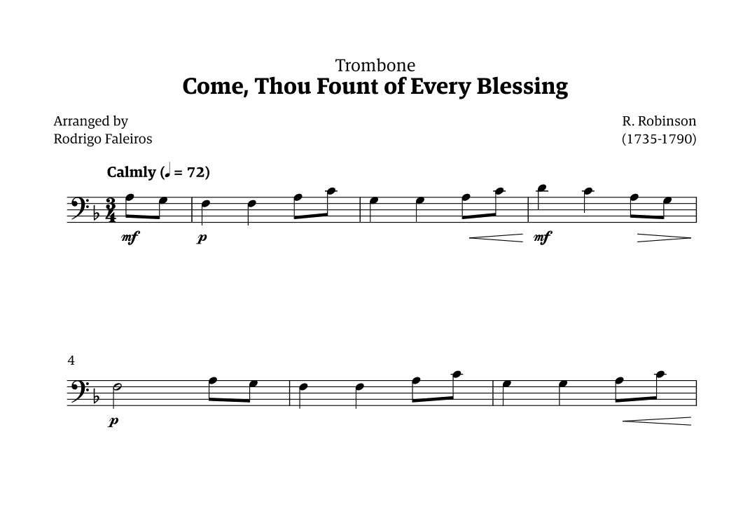 Come Thou Fount of Every Blessing (arr. Rodrigo Faleiros)