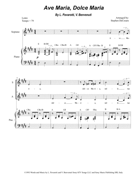 Ave Maria, Dolce Maria (arr. Stephen DeCesare)