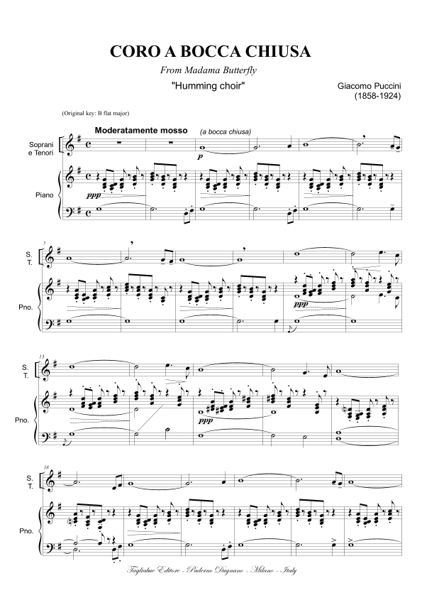 CORO A BOCCA CHIUSA from Madama Butterfly - Humming Choir (arr. Renato Tagliabue)
