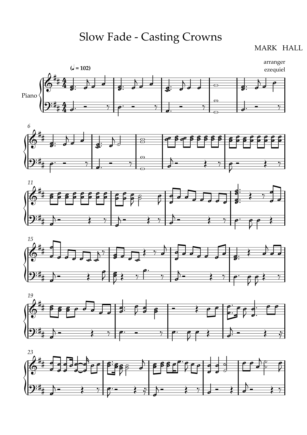 Slow Fade (arr. ezequiel zeferino)