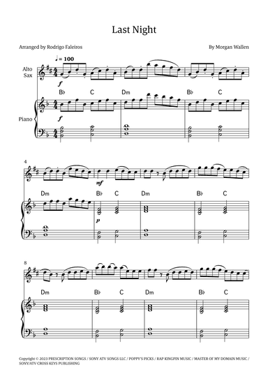 Last Night (arr. Rodrigo Faleiros)