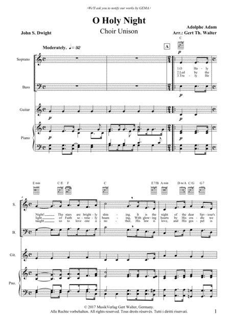 O Holy Night (arr. Gert Th. Walter)