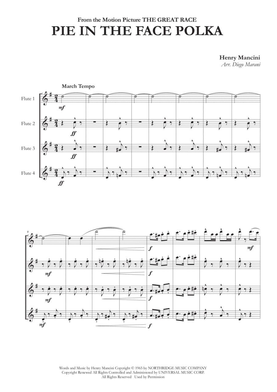 Pie In The Face Polka (arr. Diego Marani)