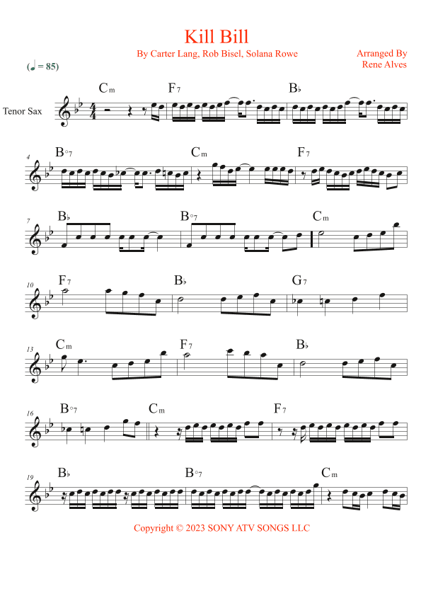 Kill Bill (arr. Rene Alves)