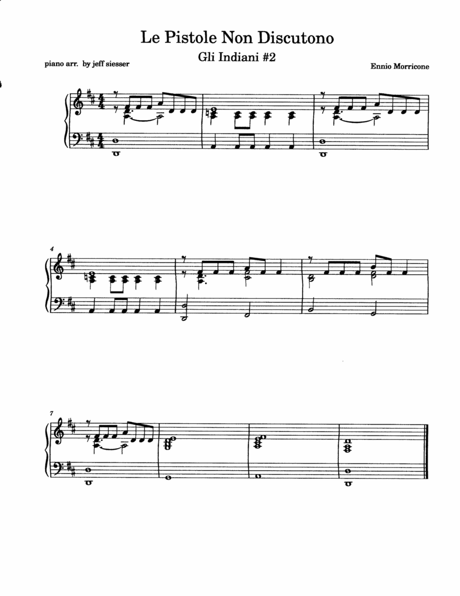 Le Pistole Non Discutono (arr. jeff siesser)