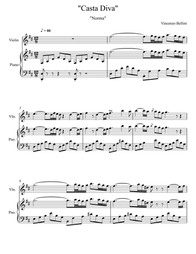 Vincenzo Bellini - Casta Diva - Norma (Violin Solo) (arr. André Laitano)
