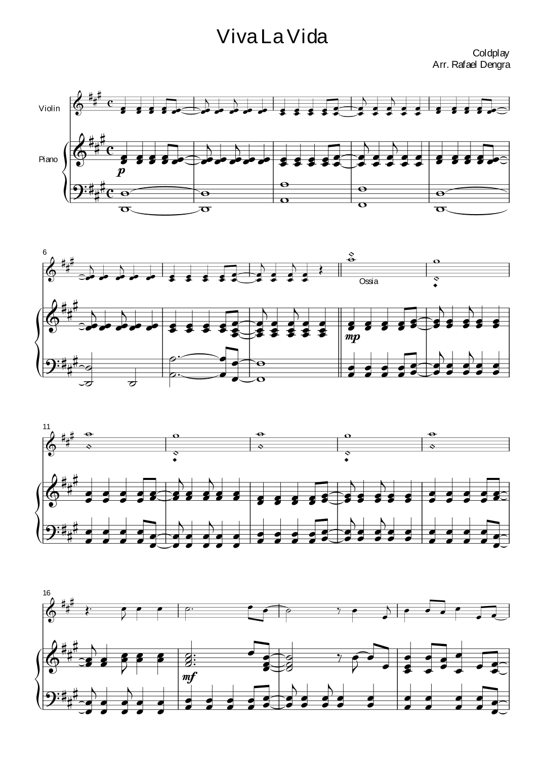 Viva La Vida (arr. Rafael Dengra)