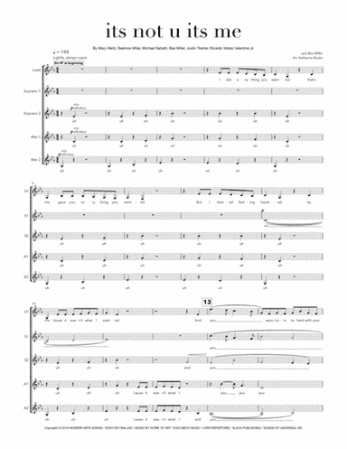 It's Not U It's Me (arr. Katherine Bodor)