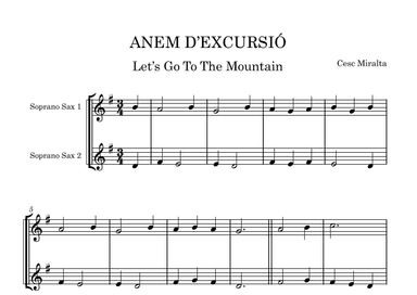 ANEM D'EXCURSIO S. Sax Duet
