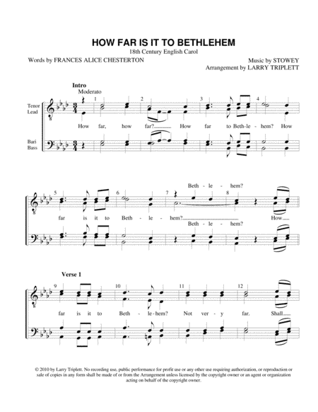How Far Is It To Bethlehem (arr. Larry Triplett)