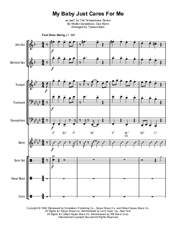 My Baby Just Cares For Me (arr. Tunescribers)