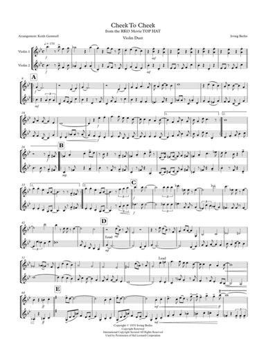 Cheek To Cheek (arr. Keith Gemmell)